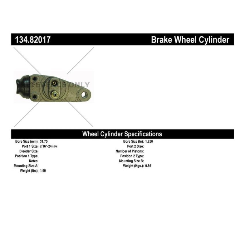 CENTRIC PARTS 134.82017 Centric Premium Wheel Cylinder