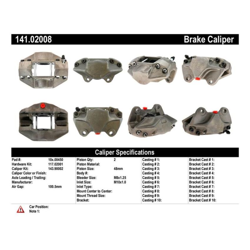 CENTRIC PARTS 141.02008 Centric Semi-Loaded Brake Caliper