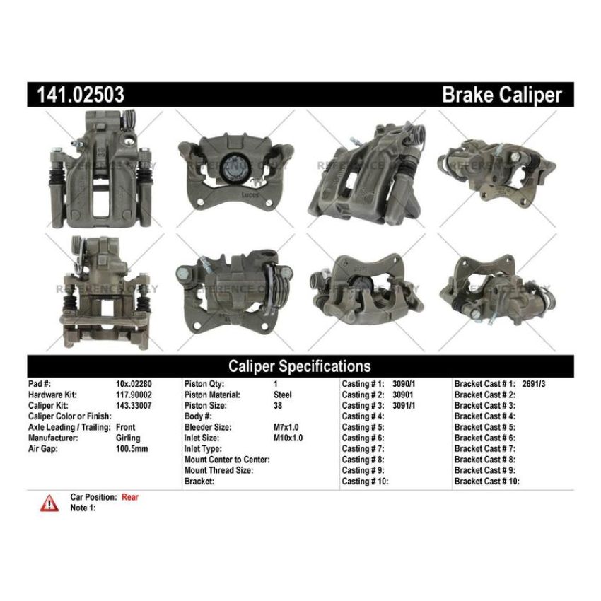 CENTRIC PARTS 141.02503 Centric Semi-Loaded Brake Caliper