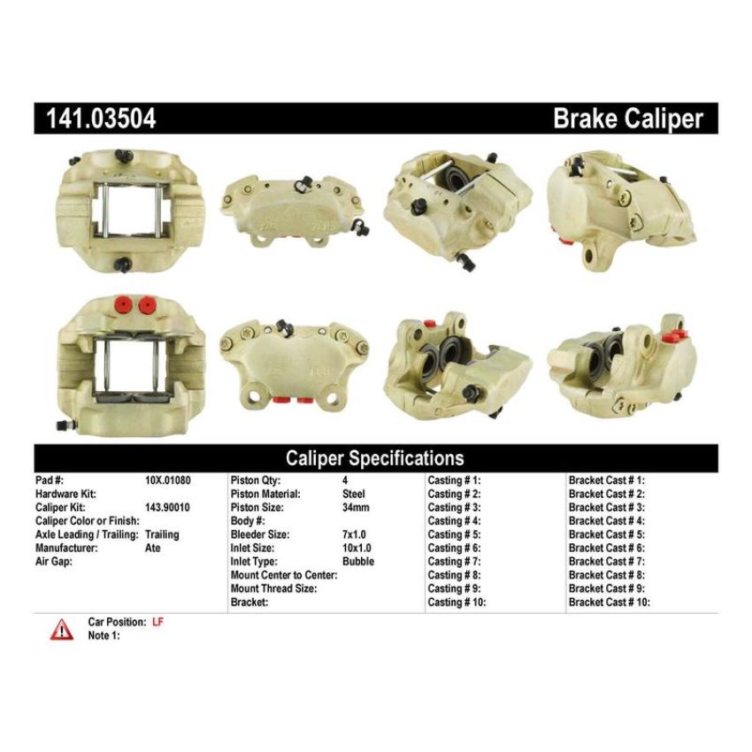 CENTRIC PARTS 141.03504 Centric Semi-Loaded Brake Caliper