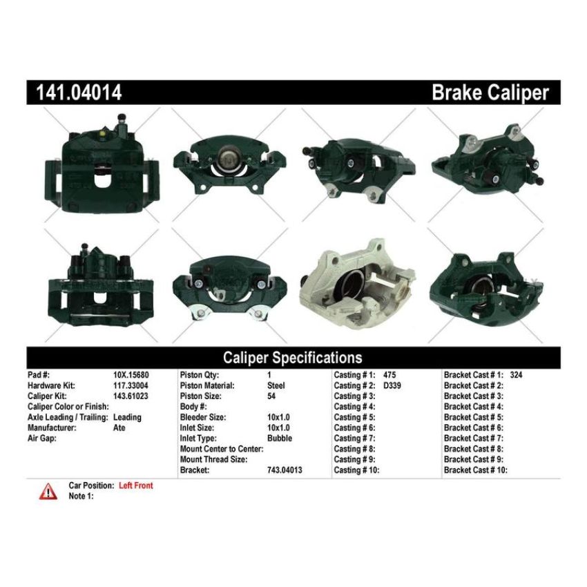 CENTRIC PARTS 141.04014 Centric Semi-Loaded Brake Caliper