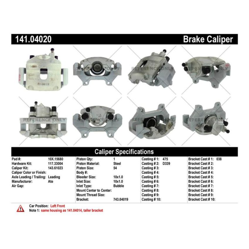 CENTRIC PARTS 141.04020 Centric Semi-Loaded Brake Caliper