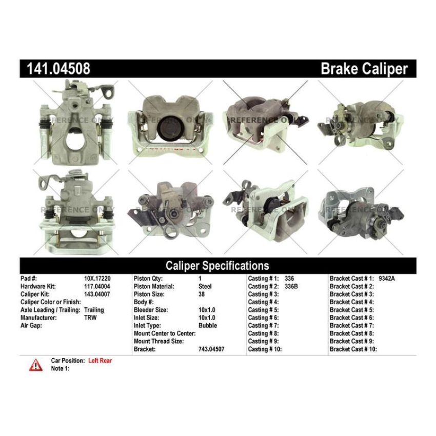 CENTRIC PARTS 141.04508 Centric Semi-Loaded Brake Caliper