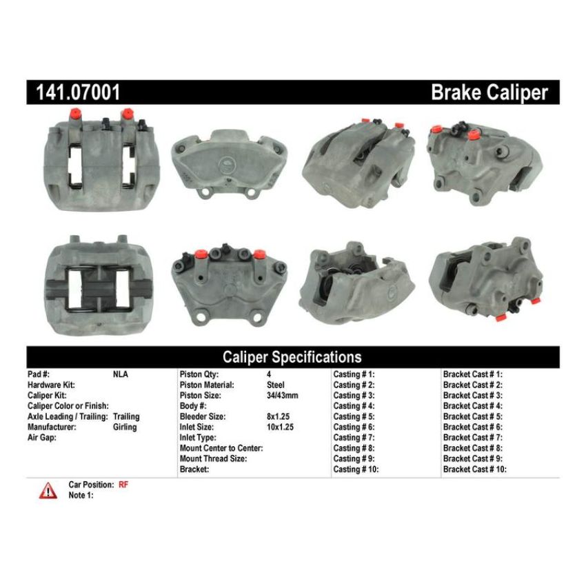 CENTRIC PARTS 141.07001 Centric Semi-Loaded Brake Caliper