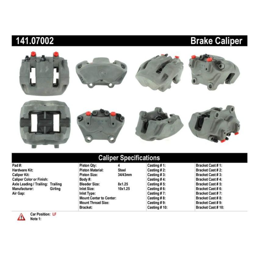 CENTRIC PARTS 141.07002 Centric Semi-Loaded Brake Caliper