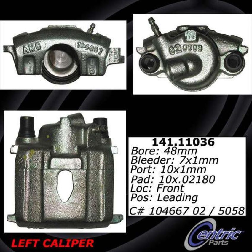 CENTRIC PARTS 141.11035 Centric Semi-Loaded Brake Caliper with New Phenolic Pistons