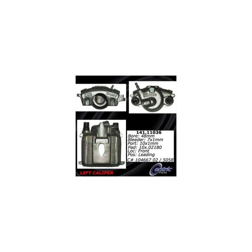 CENTRIC PARTS 141.11036 Centric Semi-Loaded Brake Caliper with New Phenolic Pistons