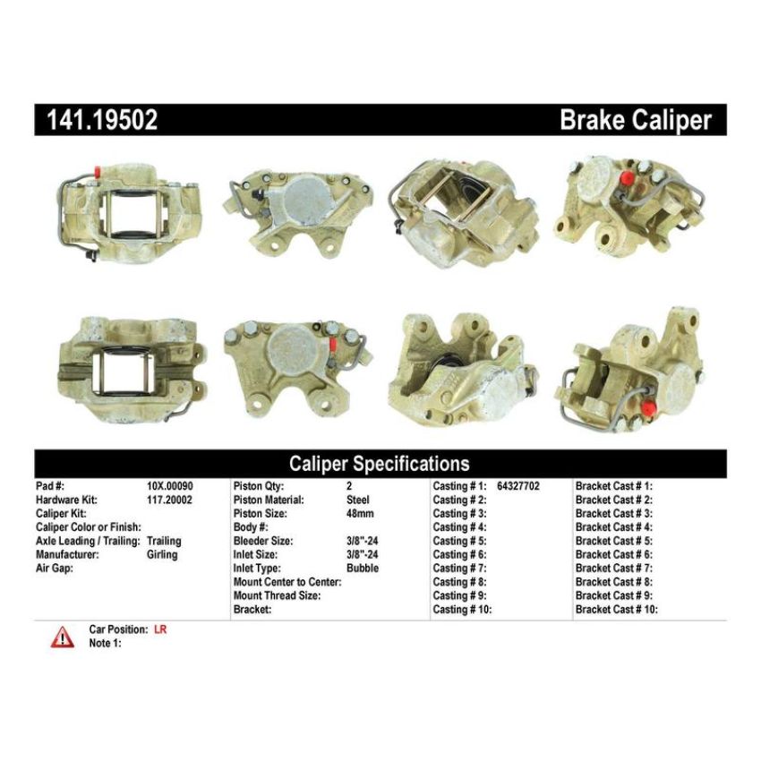 CENTRIC PARTS 141.19502 Centric Semi-Loaded Brake Caliper