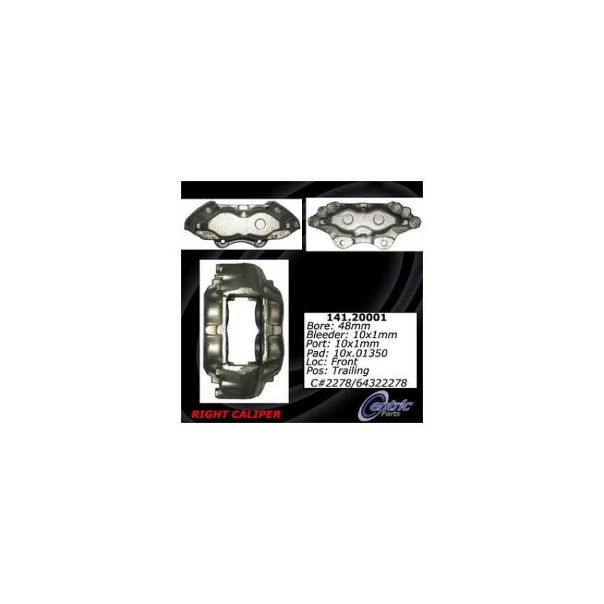 CENTRIC PARTS 141.20001 Centric Semi-Loaded Brake Caliper