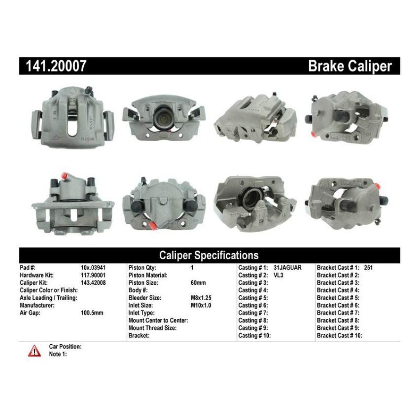 CENTRIC PARTS 141.20007 Centric Semi-Loaded Brake Caliper
