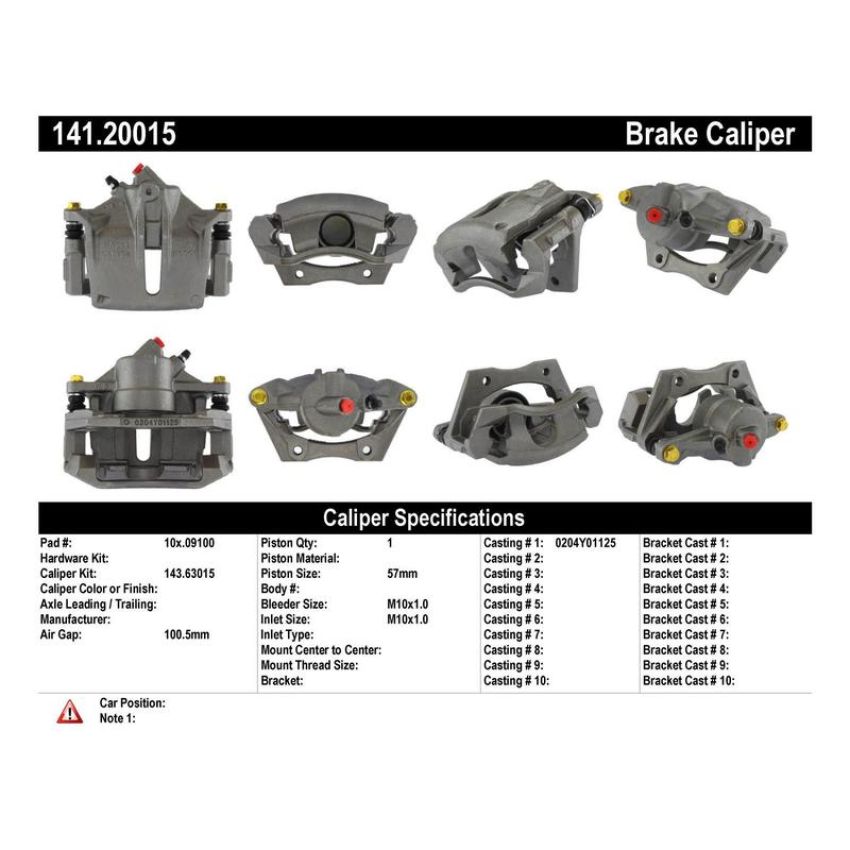 CENTRIC PARTS 141.20015 Centric Semi-Loaded Brake Caliper