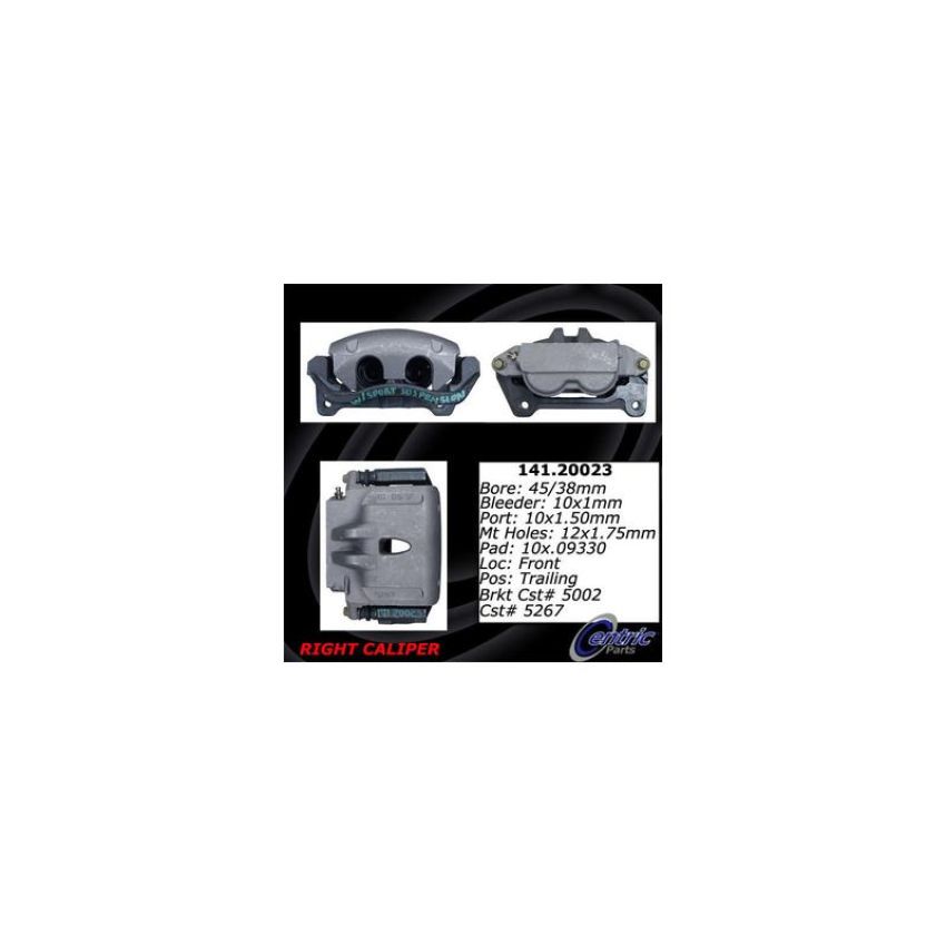 CENTRIC PARTS 141.20023 Centric Semi-Loaded Brake Caliper with New Phenolic Pistons