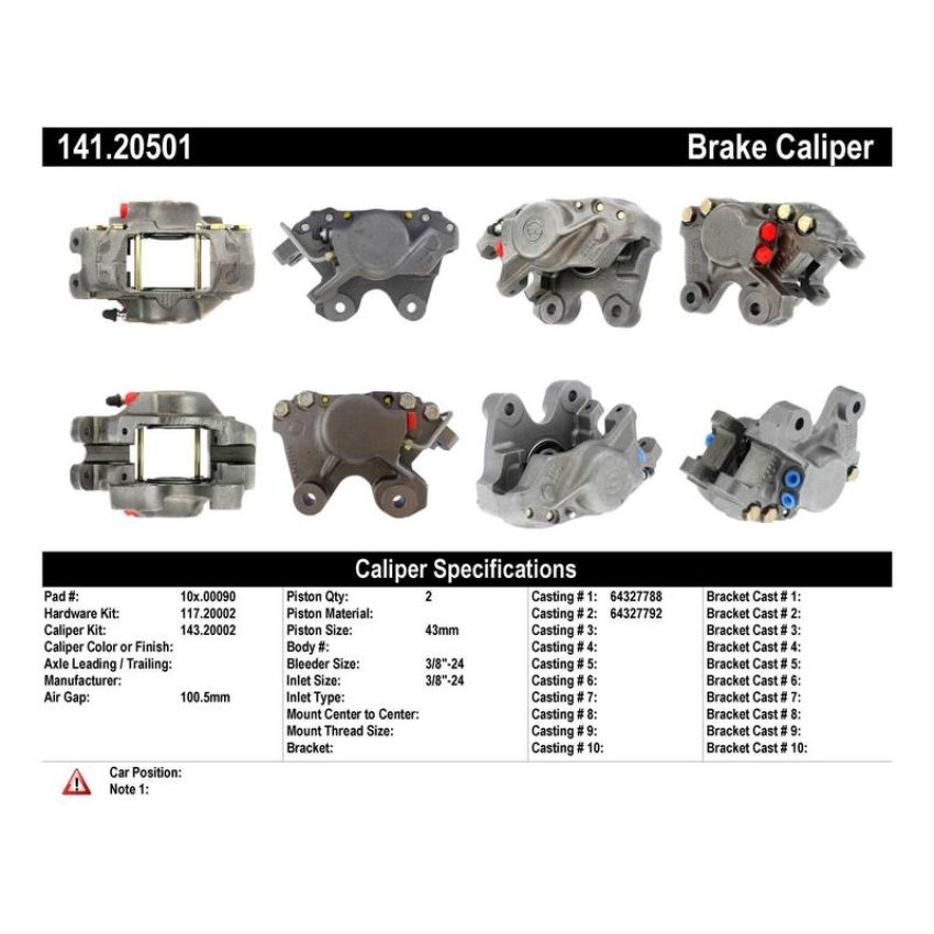 CENTRIC PARTS 141.20501 Centric Semi-Loaded Brake Caliper