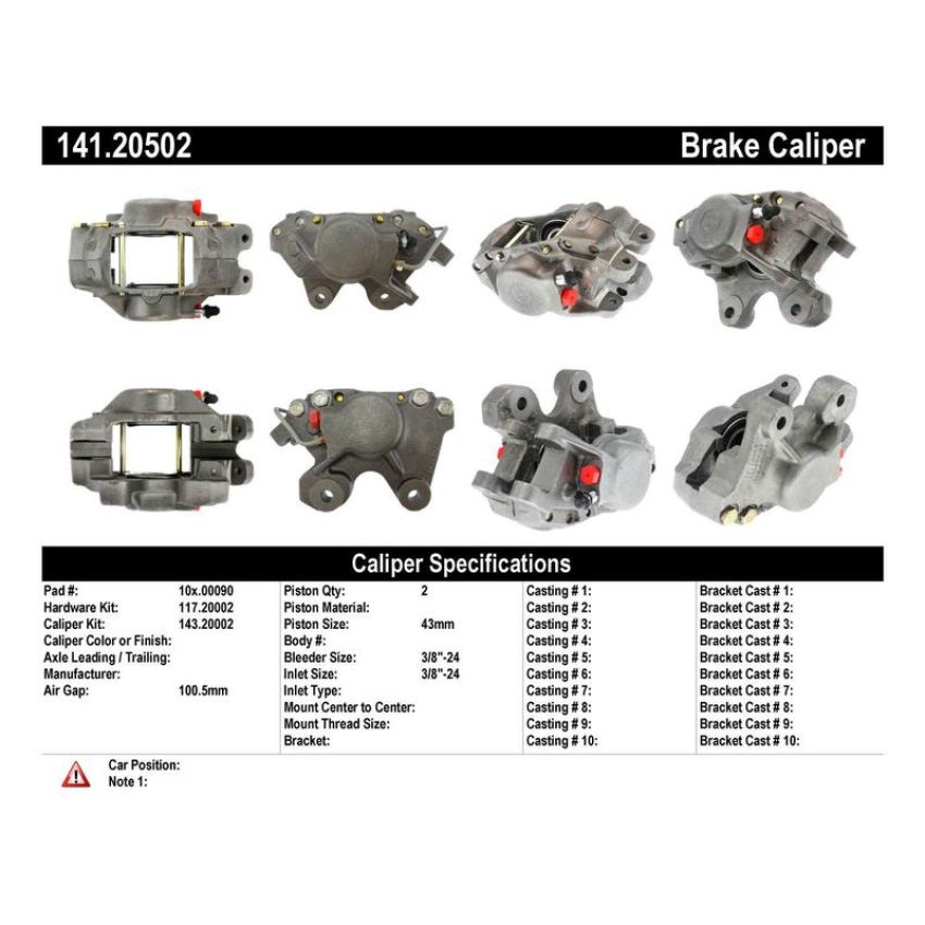 CENTRIC PARTS 141.20502 Centric Semi-Loaded Brake Caliper