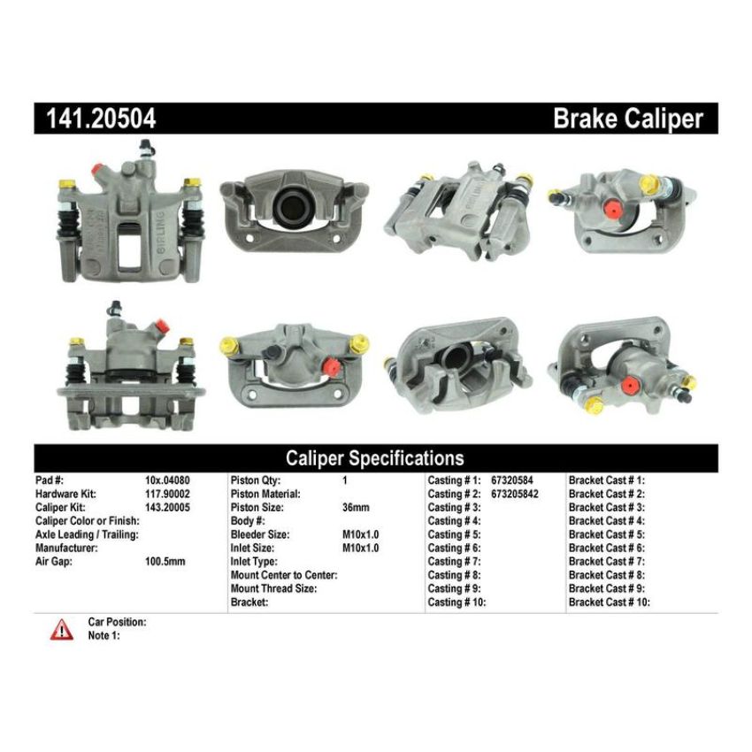 CENTRIC PARTS 141.20504 Centric Semi-Loaded Brake Caliper