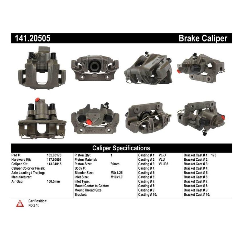 CENTRIC PARTS 141.20505 Centric Semi-Loaded Brake Caliper