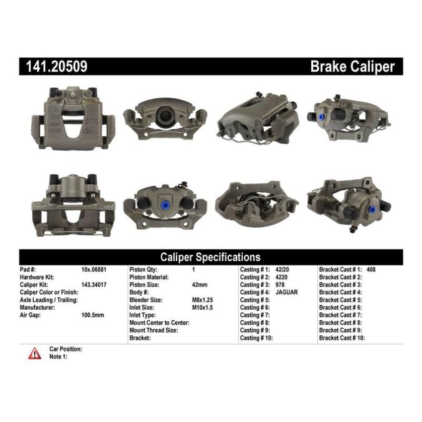 CENTRIC PARTS 141.20509 Centric Semi-Loaded Brake Caliper