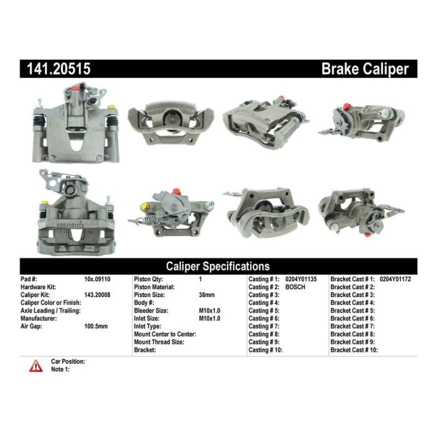 CENTRIC PARTS 141.20515 Centric Semi-Loaded Brake Caliper
