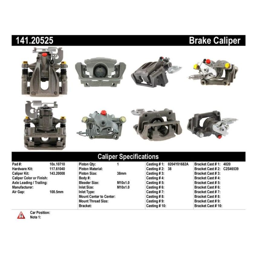 CENTRIC PARTS 141.20525 Centric Semi-Loaded Brake Caliper