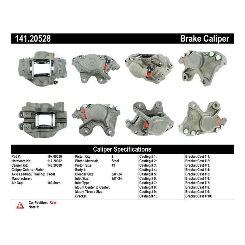 CENTRIC PARTS 141.20528 Centric Semi-Loaded Brake Caliper
