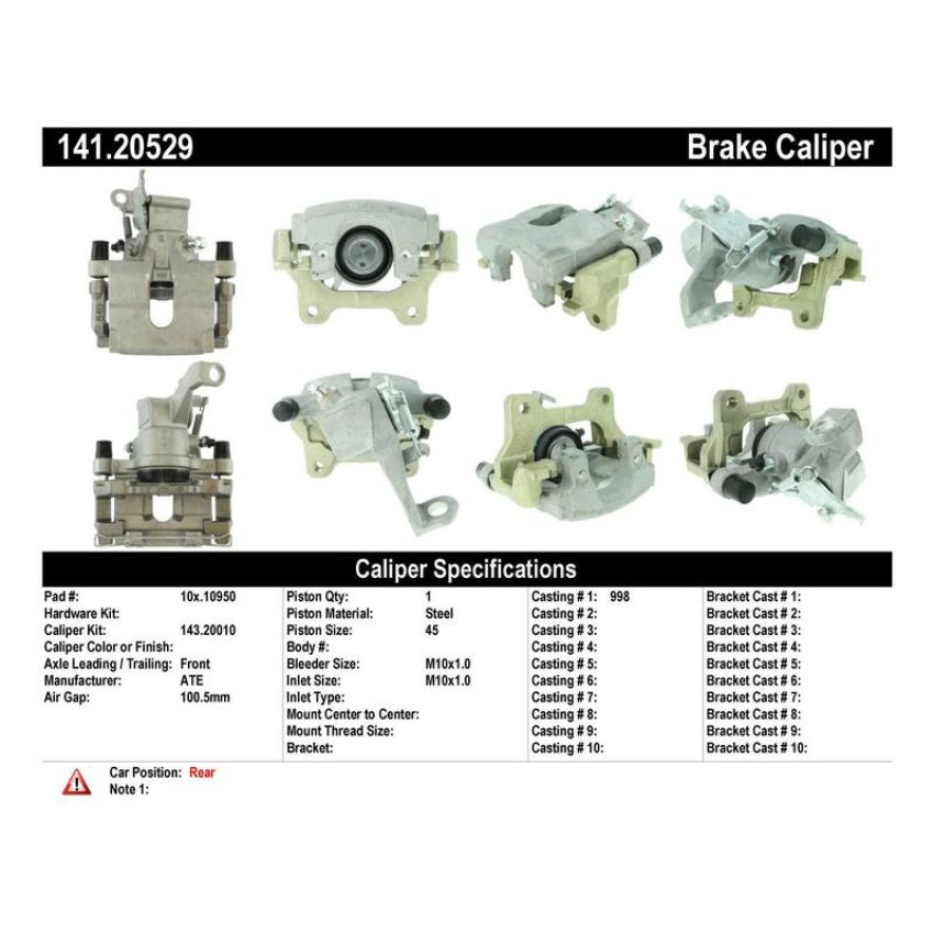 CENTRIC PARTS 141.20529 Centric Semi-Loaded Brake Caliper
