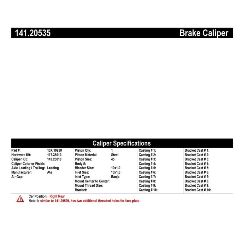 CENTRIC PARTS 141.20535 Centric Semi-Loaded Brake Caliper