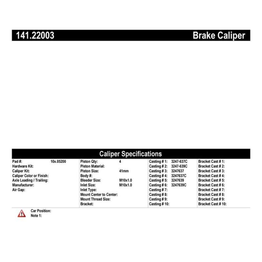 CENTRIC PARTS 141.22003 Centric Semi-Loaded Brake Caliper