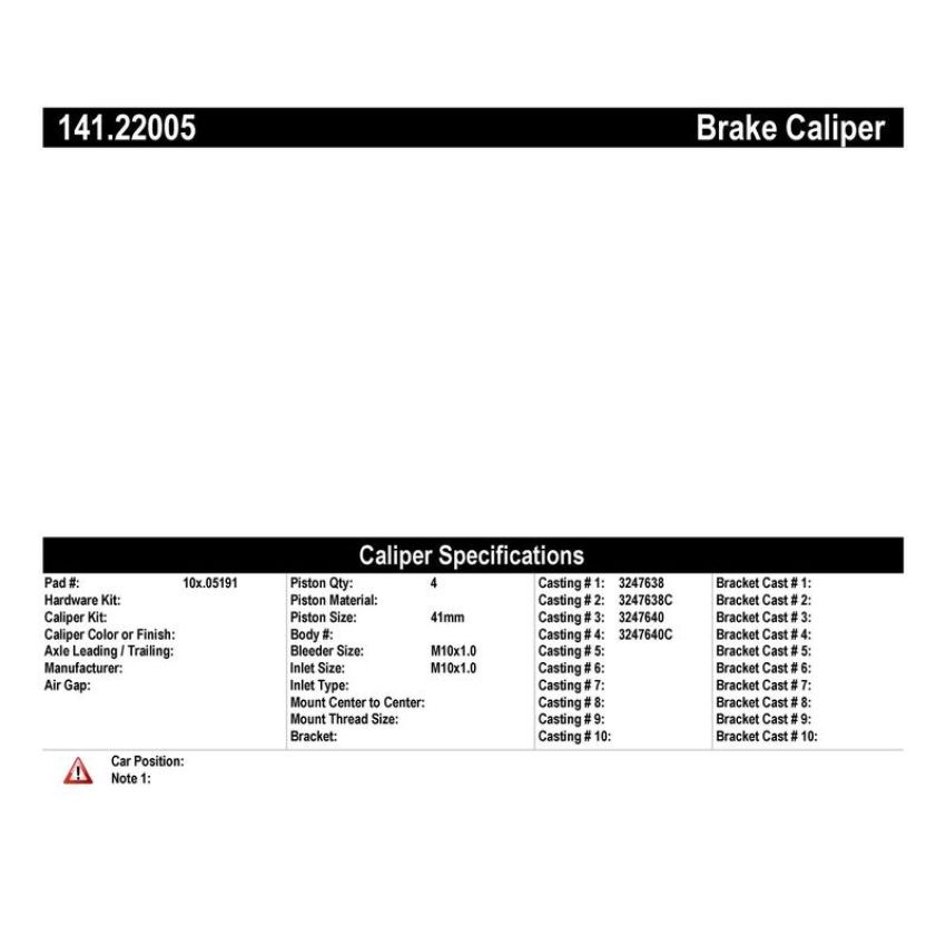 CENTRIC PARTS 141.22005 Centric Semi-Loaded Brake Caliper