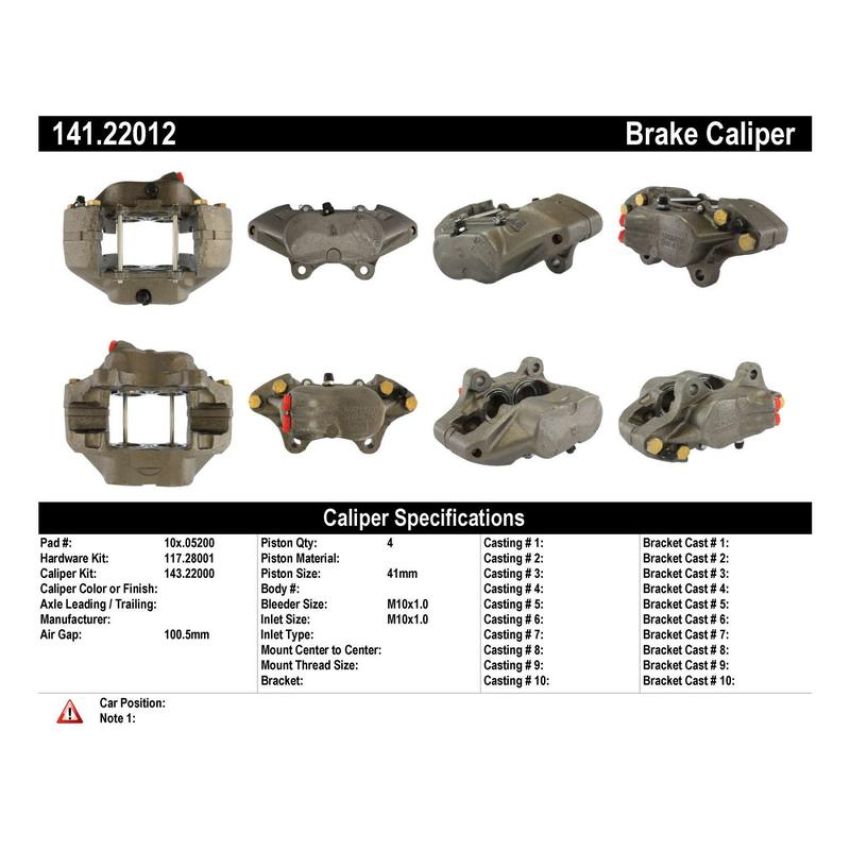 CENTRIC PARTS 141.22012 Centric Semi-Loaded Brake Caliper