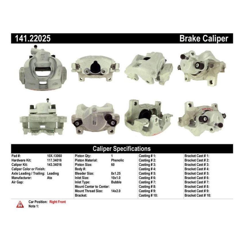 CENTRIC PARTS 141.22025 Centric Semi-Loaded Brake Caliper