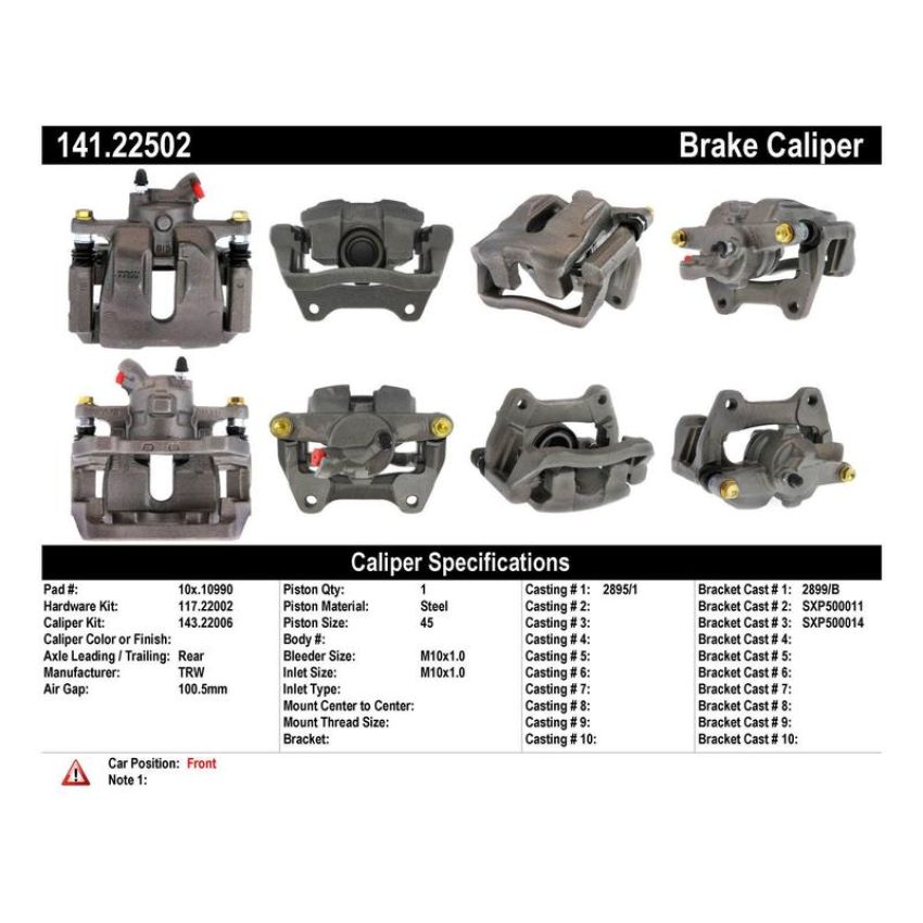 CENTRIC PARTS 141.22502 Centric Semi-Loaded Brake Caliper