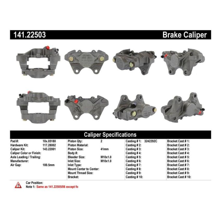 CENTRIC PARTS 141.22503 Centric Semi-Loaded Brake Caliper