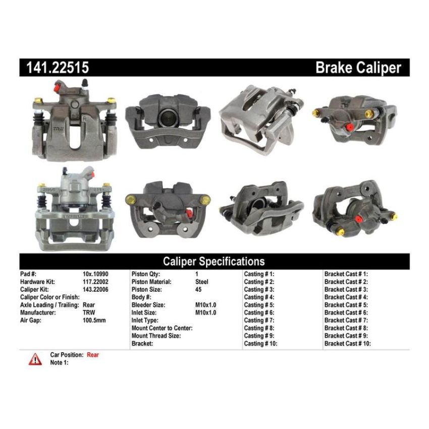 CENTRIC PARTS 141.22515 Centric Semi-Loaded Brake Caliper