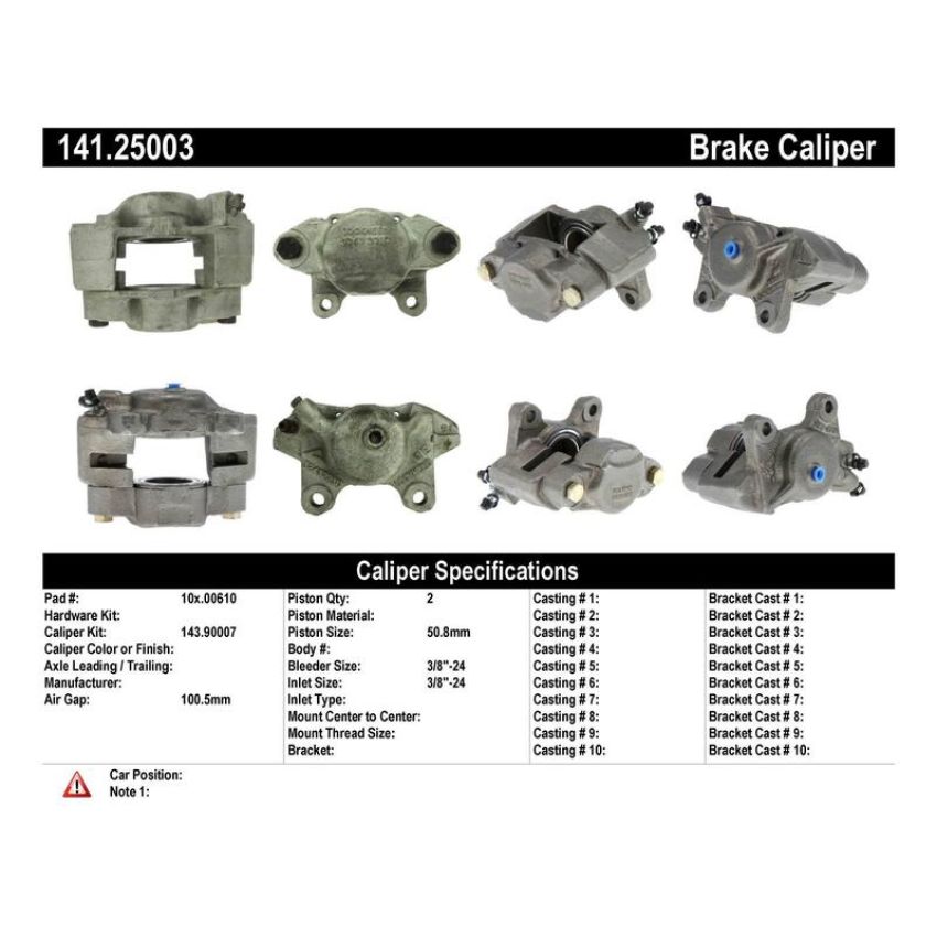CENTRIC PARTS 141.25003 Centric Semi-Loaded Brake Caliper