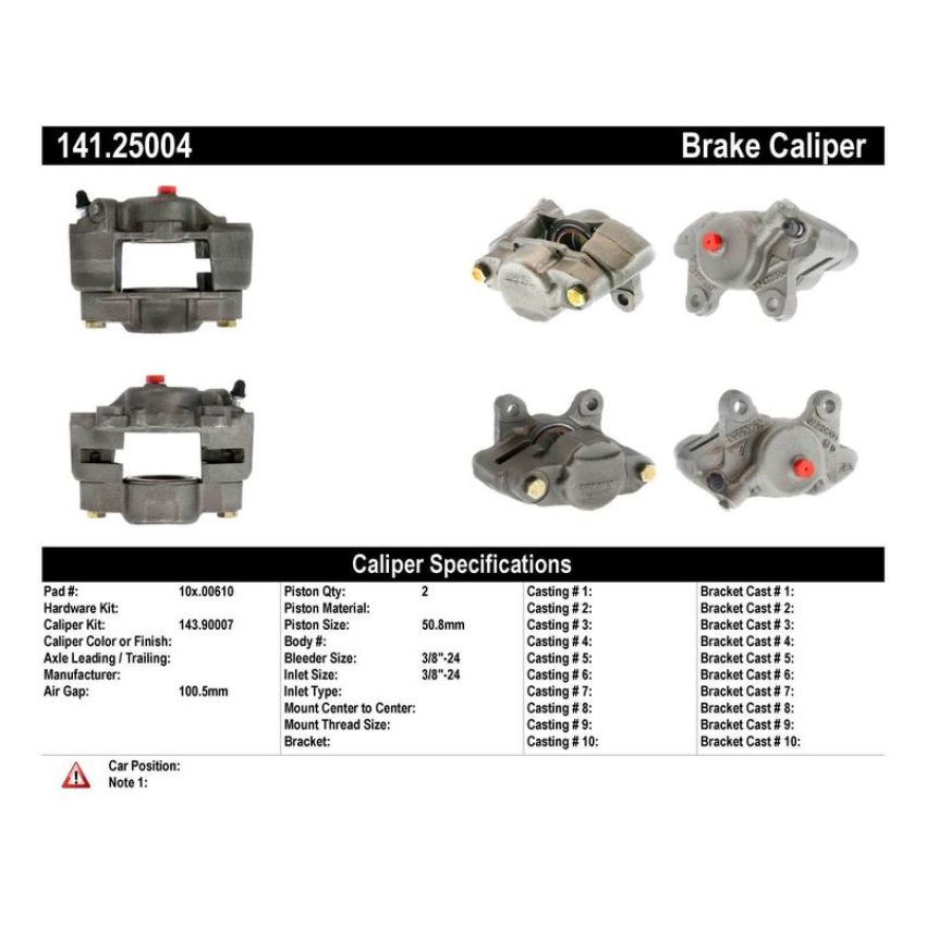 CENTRIC PARTS 141.25004 Centric Semi-Loaded Brake Caliper