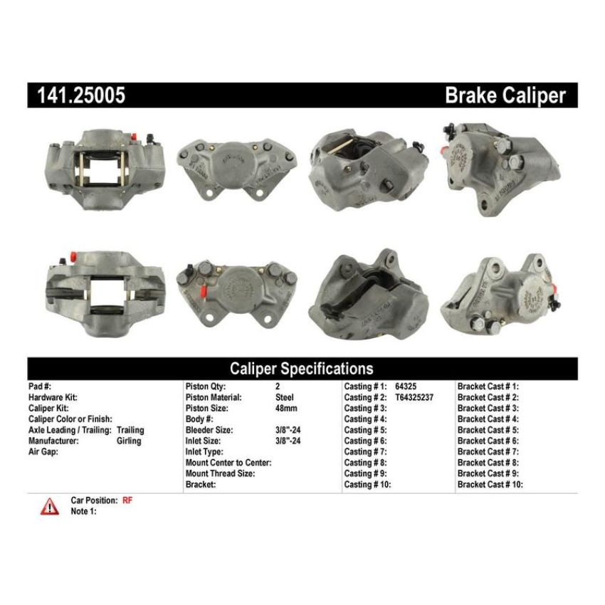 CENTRIC PARTS 141.25005 Centric Semi-Loaded Brake Caliper