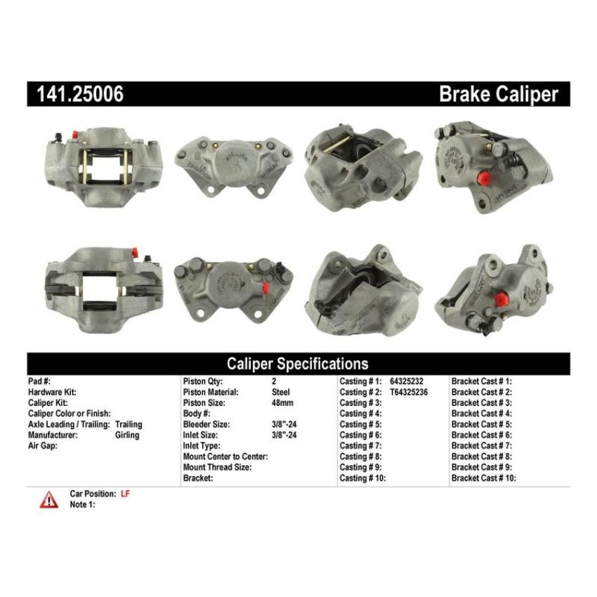 CENTRIC PARTS 141.25006 Centric Semi-Loaded Brake Caliper