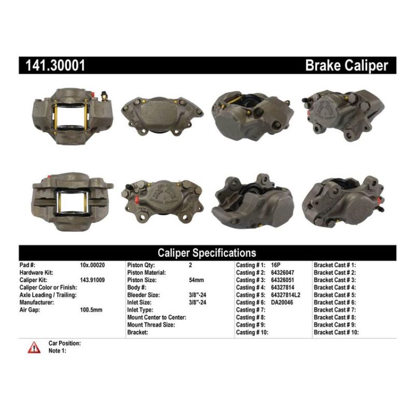 CENTRIC PARTS 141.30001 Centric Semi-Loaded Brake Caliper