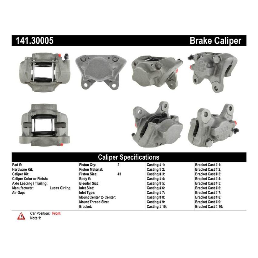 CENTRIC PARTS 141.30005 Centric Semi-Loaded Brake Caliper