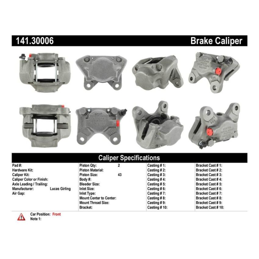 CENTRIC PARTS 141.30006 Centric Semi-Loaded Brake Caliper