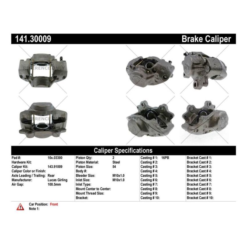 CENTRIC PARTS 141.30009 Centric Semi-Loaded Brake Caliper