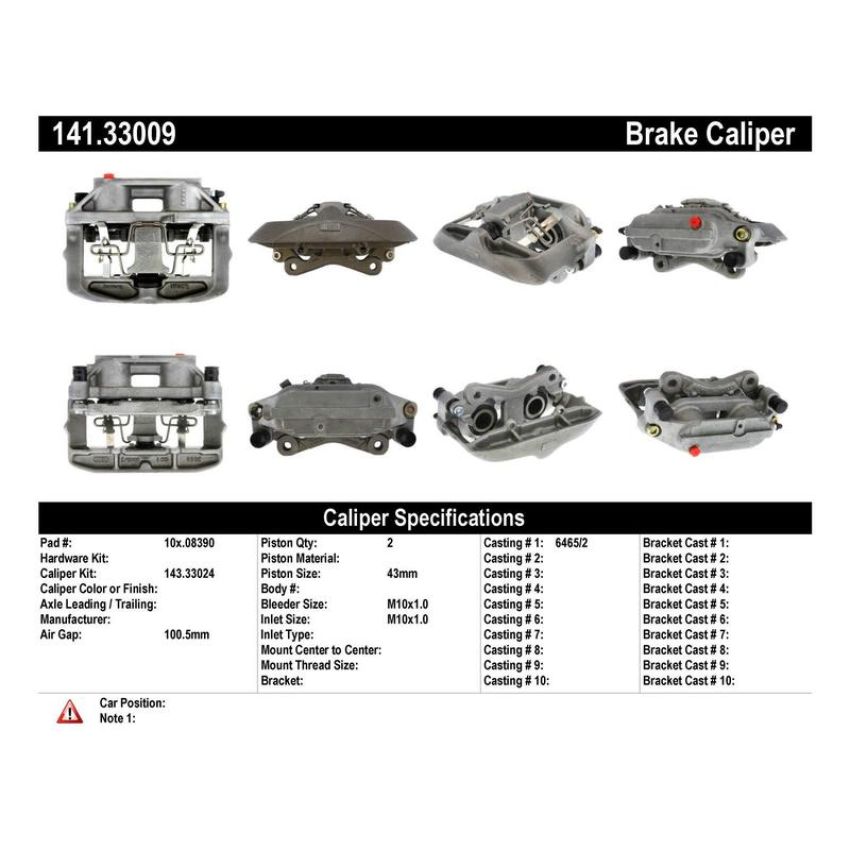CENTRIC PARTS 141.33009 Centric Semi-Loaded Brake Caliper