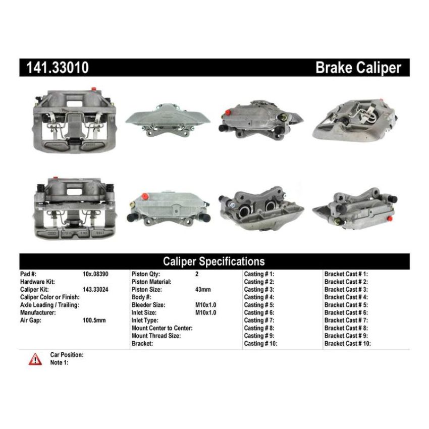 CENTRIC PARTS 141.33010 Centric Semi-Loaded Brake Caliper