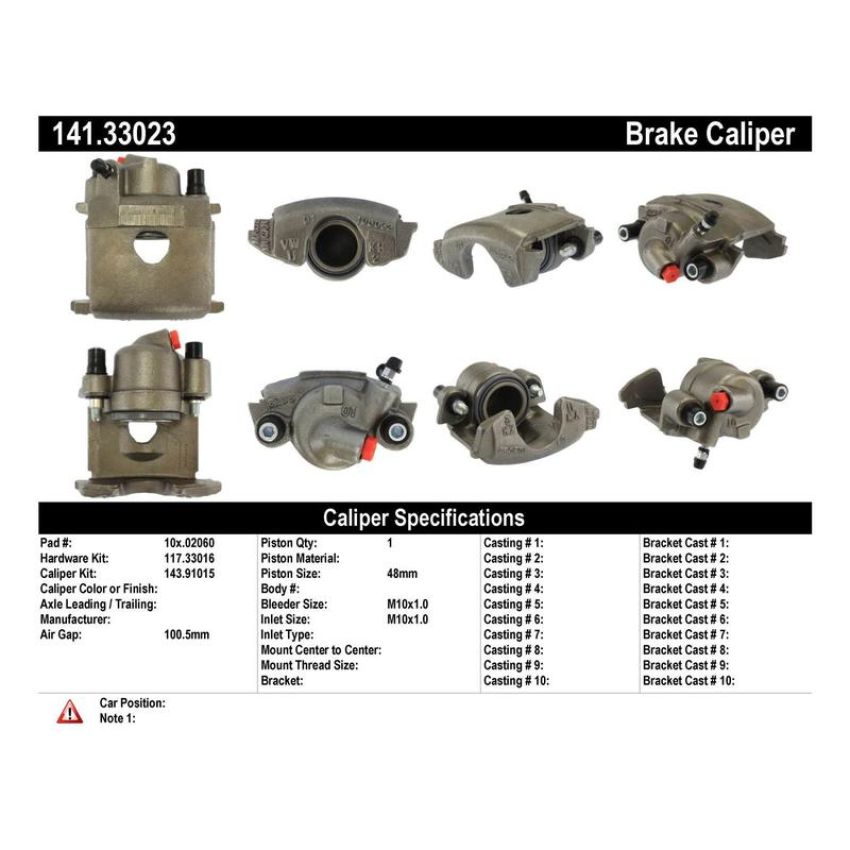 CENTRIC PARTS 141.33023 Centric Semi-Loaded Brake Caliper