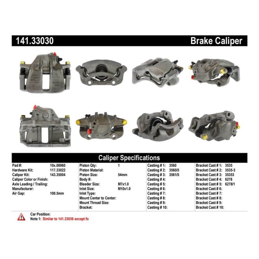 CENTRIC PARTS 141.33030 Centric Semi-Loaded Brake Caliper