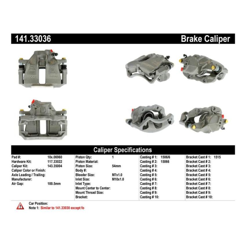 CENTRIC PARTS 141.33036 Centric Semi-Loaded Brake Caliper