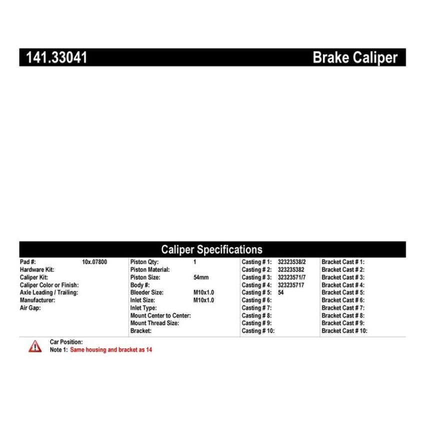 CENTRIC PARTS 141.33041 Centric Semi-Loaded Brake Caliper