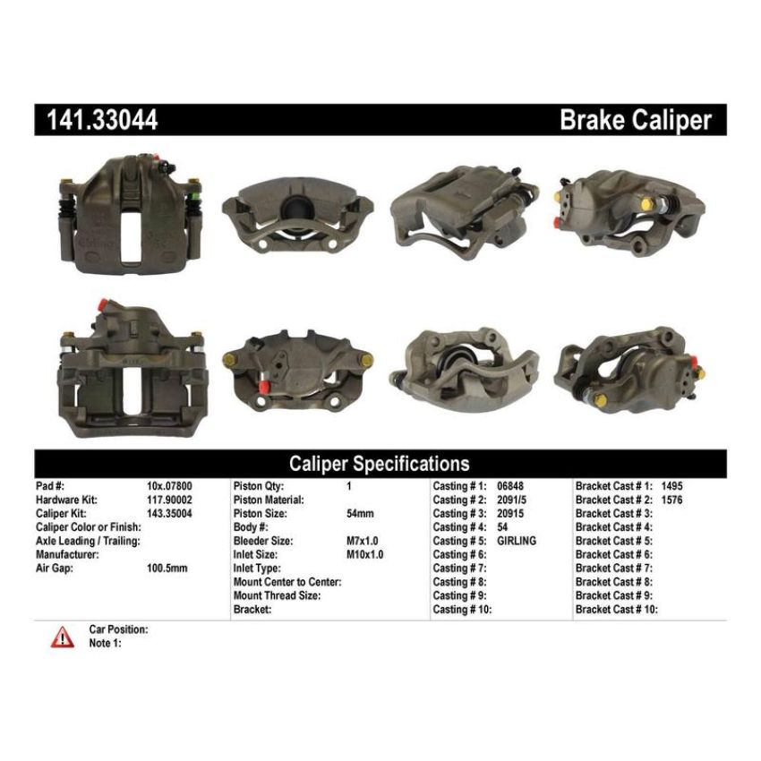 CENTRIC PARTS 141.33044 Centric Semi-Loaded Brake Caliper