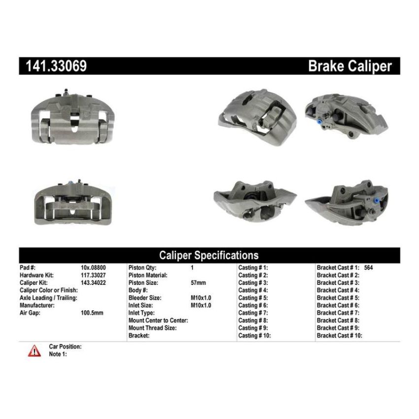CENTRIC PARTS 141.33069 Centric Semi-Loaded Brake Caliper