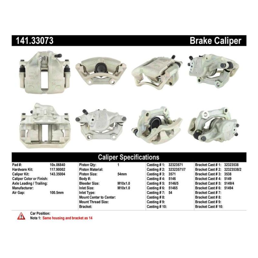 CENTRIC PARTS 141.33073 Centric Semi-Loaded Brake Caliper